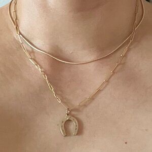 Vintage Lucky Horseshoe Charm Pendant Solid 9K Gold